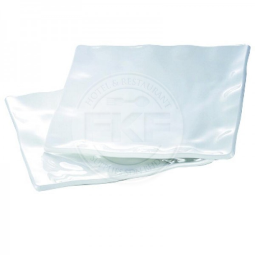 Melamine Ivory Kang Square Wavy Plate