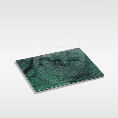 Melamine Marble 1/2 Footed Platter Pine Green (Aravali)
