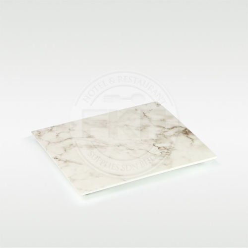 Melamine Marble 1/2 Footed Platter Pure White (Carrara)