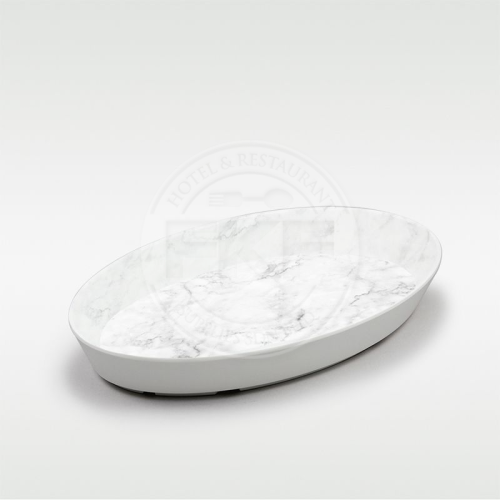 Melamine Marble Floating 17" Oblong Platter