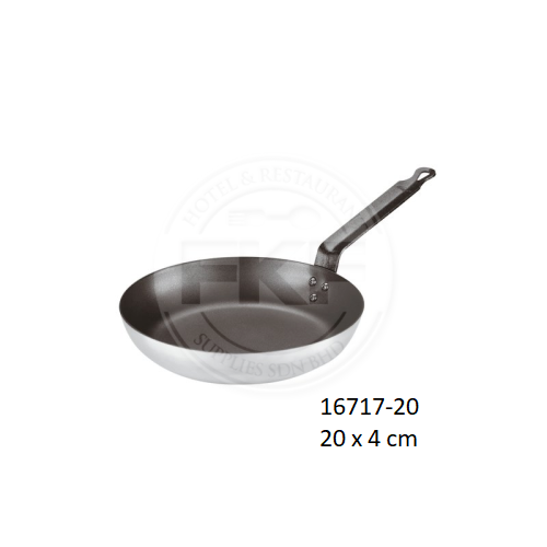 Paderno Aluminum Non-Stick Fry Pan With Cast Iron Handle