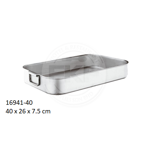 Paderno Aluminum Bake Roasting Pan With 2 Handles