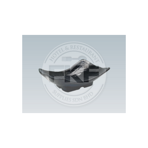 Melamine Matt Black Deep Oblong Plate