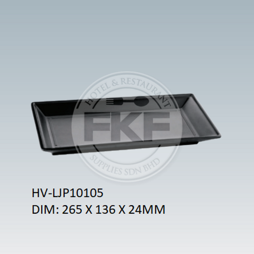 Melamine Matt Black Rectangular Plate