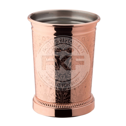 Copper Plated Patterned Mojito Mint Julep Cup