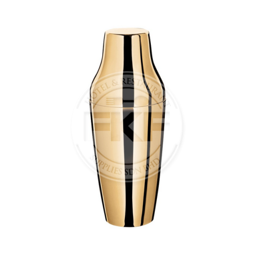 Gold Plated Flat Lid Cocktail Shaker 650ML