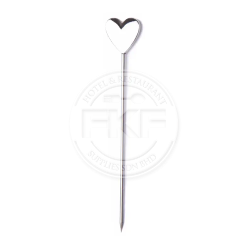 Stainless Steel Cocktail Pick Heart Shape Tip