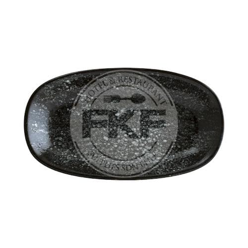 Cosmos Black Gourmet Rectangular Oval Plate