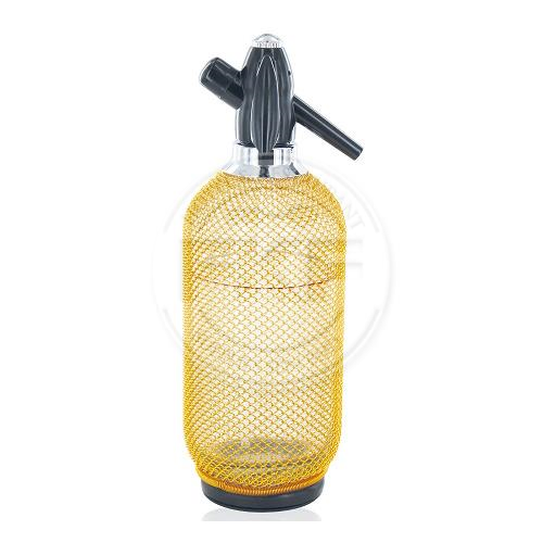 Gold Mesh Glass Soda Siphon