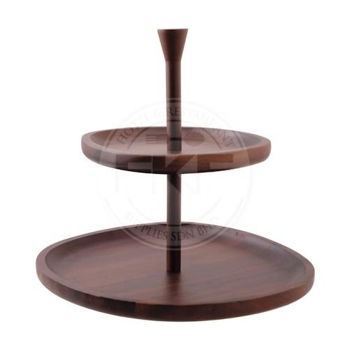 Acacia Wood Serving Stand 2-Tier