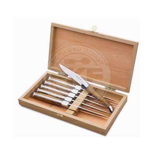 SOLA Country Steak Knife Set of 6 With Wooden Box